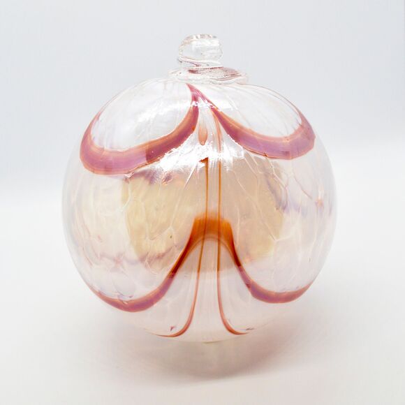 2 Sisters Artisan Glass 4" Red & White Swirled Blown Glass Ornament - Picture 3 of 7